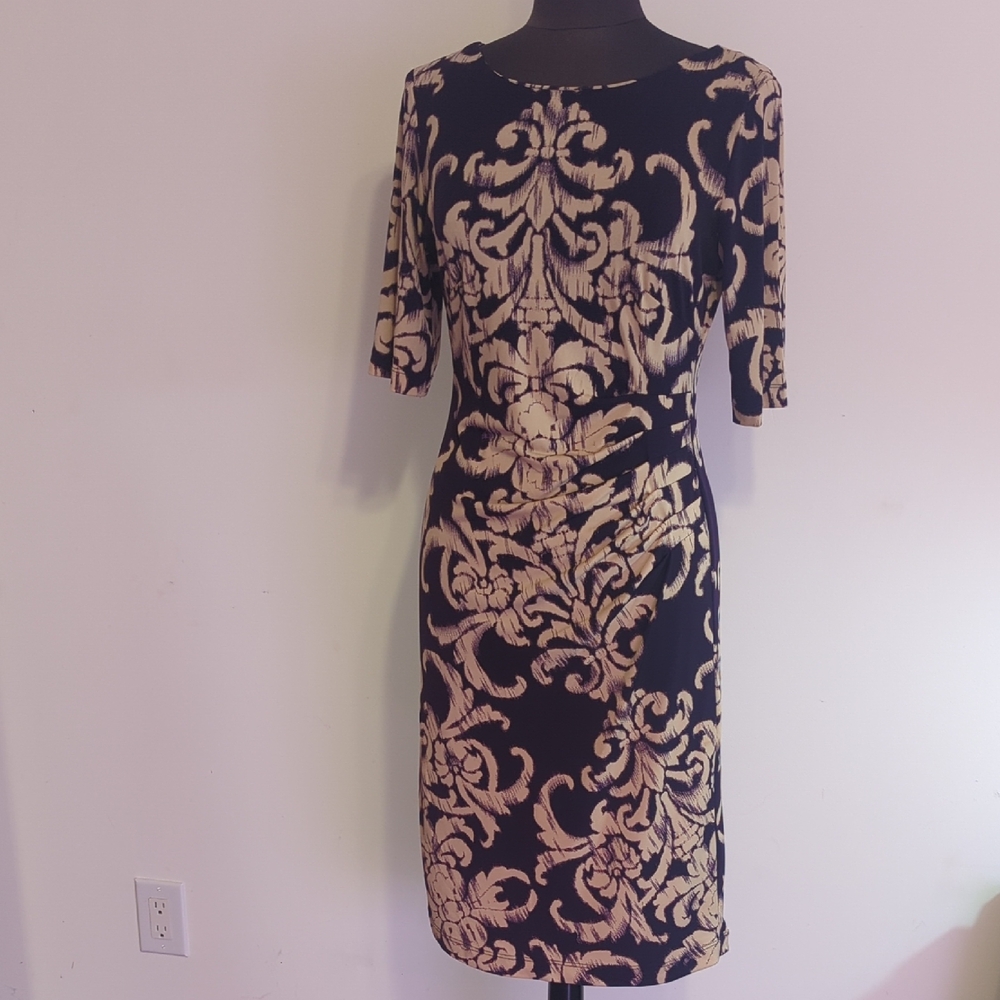 Elegant Black and Cream Dress